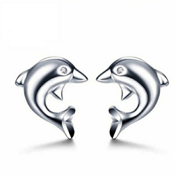 925 Sterling Silver Dolphin Jewelry Set - Picture 4 of 7